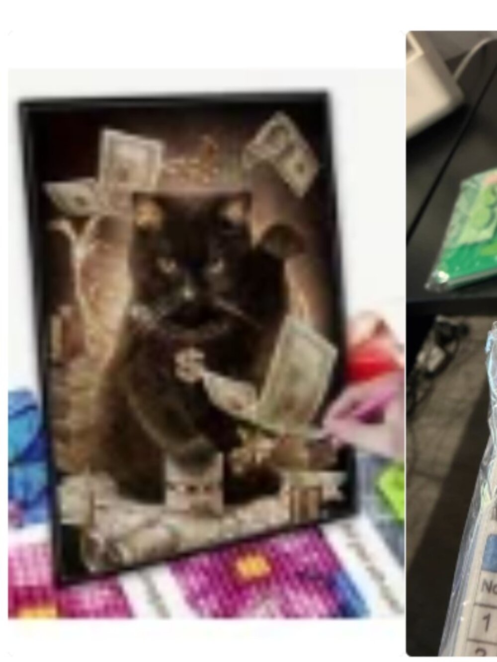 NWT Diamond Painting Cat Money Cat Lovers Cat Mom Funny